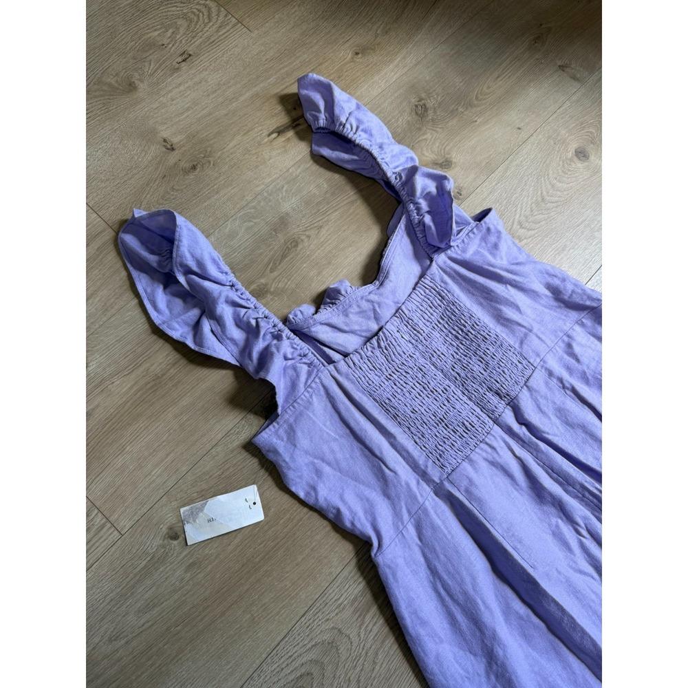 NWT Womens ON 34TH purple linen blend sleeveless jumpsuit ruffle summer size XL - Picture 14 of 16